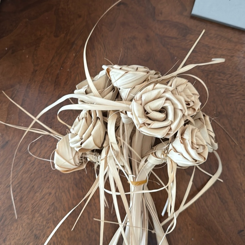 Sweetgrass Palmetto Roses (12 remaining). Hand crafted from SC palmetto leaves